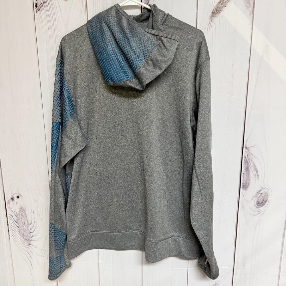 The North Face Men’s Geometric‎ Graphic Full Zip Hoodie XL Gray Blue EUC